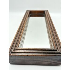 Vintage Handcrafted 13" X 5" Accent Mirror ChunkyFrame Wood Grandma Cottage Core